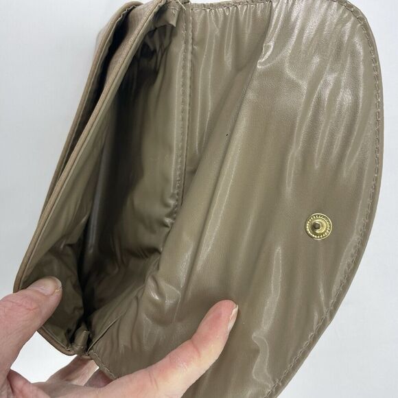 Tan Sac Strapless Small Purse "Tan" Faux Leather Sophisticated Elegant - Picture 7 of 16